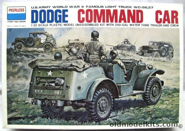 Peerless 1/35 Dodge Command And Reconnaissance Truck WC-56/57  3/4 Ton And 1 Ton 250 Gallon Ben Hur KWT Water Tanker, 3505 plastic model kit